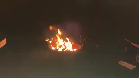 bonfire in the garden