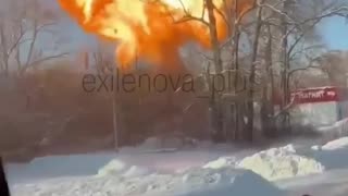 Michurinsk, Tambov region (Russia). A train carrying gasoline tanks derailed and a massive