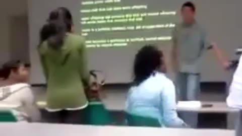 Black girl goes crazy in school