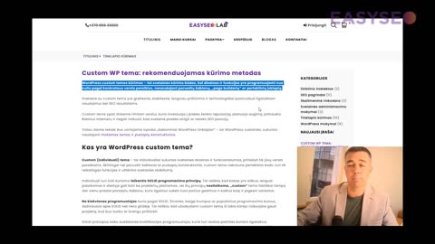 WordPress custom tema - Geriausias Tinklapio Kūrimo Metodas Rimtam Versliui
