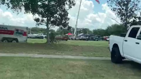 Patriotism at it's best! Huge USA Flag over I95 Harley Davidson Event (Palm Bay/Melbourne Florida)
