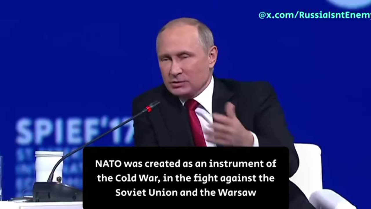 PUTIN🇷🇺: “NATO was created as a tool of the Cold War,