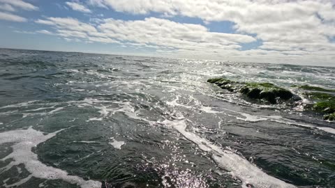 END OF VIDEO / End of Reef: Hangout Low Tide Waves Reef La Jolla #ocean #pacific #zen #4k