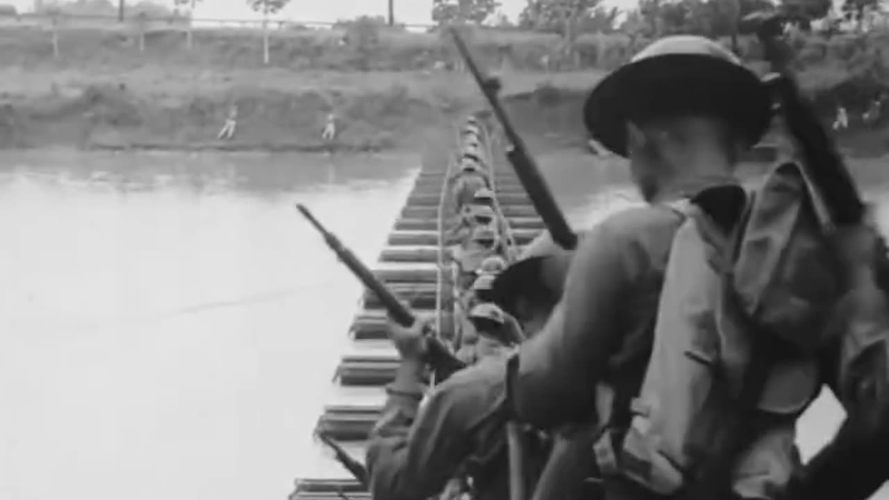 American soldiers installed a temporary bridge