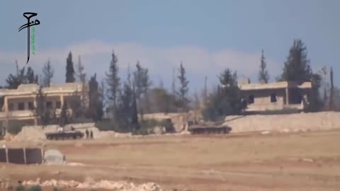 Syrian War N. Hama TOW ATGM vs T-72 hit (Hazzm Movement) 2014.10.04