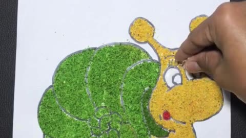 Slow & Colorful Snail Fun! | Scrappy Strokes #sandart #shorts #art #drawing #painting #easy