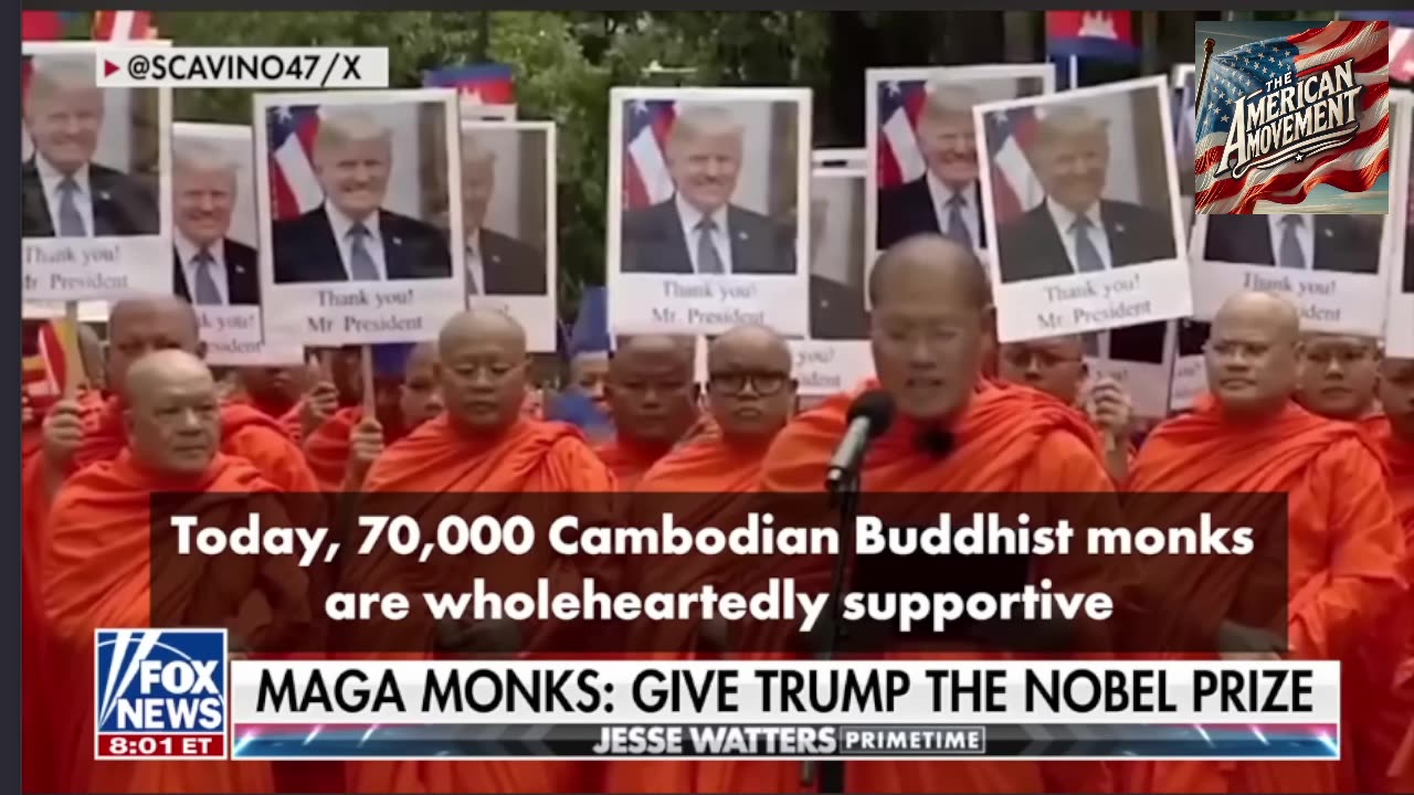 70,000 Monks support Trump for the Nobel Peace Prize