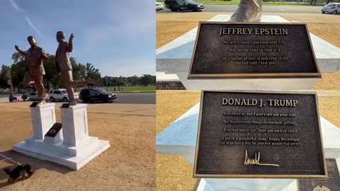 Mysterious new statue of Epstein and Trump holding hands appears near the White House