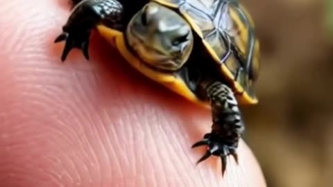Baby Turtle Doing Its Best… and Failing Adorably! 🐢💚 #shorts #cuteanimals #cute #viral #viralshorts