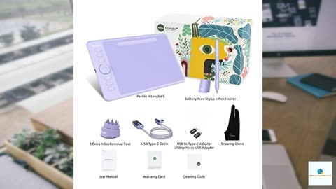 Parblo Graphic Drawing Tablet with Drawing Glove 8192 Levels Battery-Free Stylus, 7 x 4 In