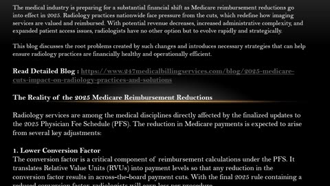 2025 Medicare Cuts- Impact on Radiology Practices and Solutions