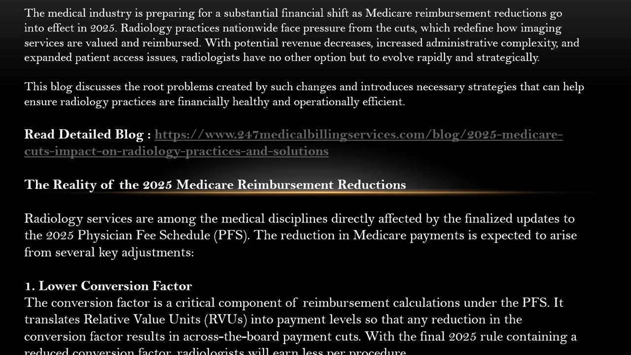 2025 Medicare Cuts- Impact on Radiology Practices and Solutions