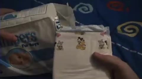 I open a vintage pack of plastic pampers diapers