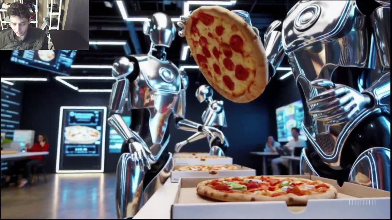 The Robots Working At A Pizza Restaurant Fake Funny Parody Video With Live Commentary