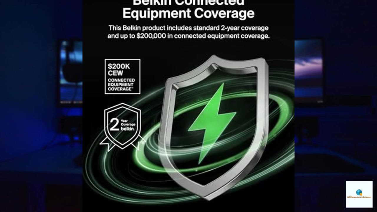 Belkin Surge Protector Power Strip, 8 AC Multiple Plug Outlet w/ 12ft Heavy-Duty Extension