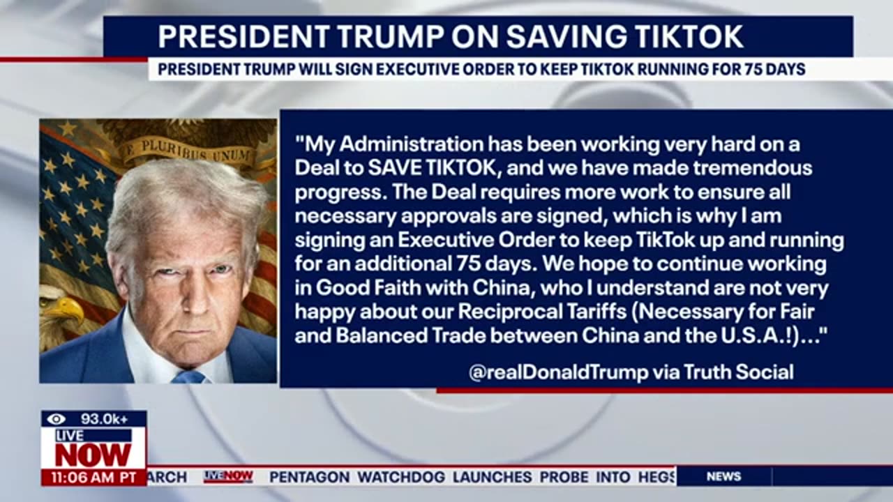 BREAKING: Trump announces executive order to save TikTok