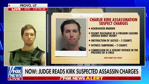 Charlie Kirk's Accused Assassin Stone-Faced As Charges Read In Court