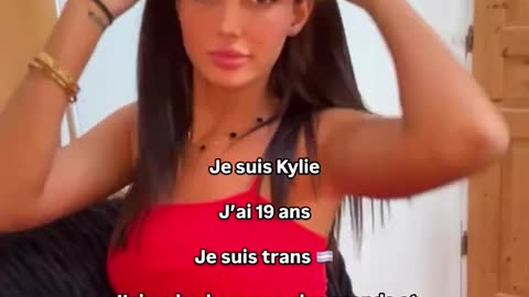 French tgirl in red dress