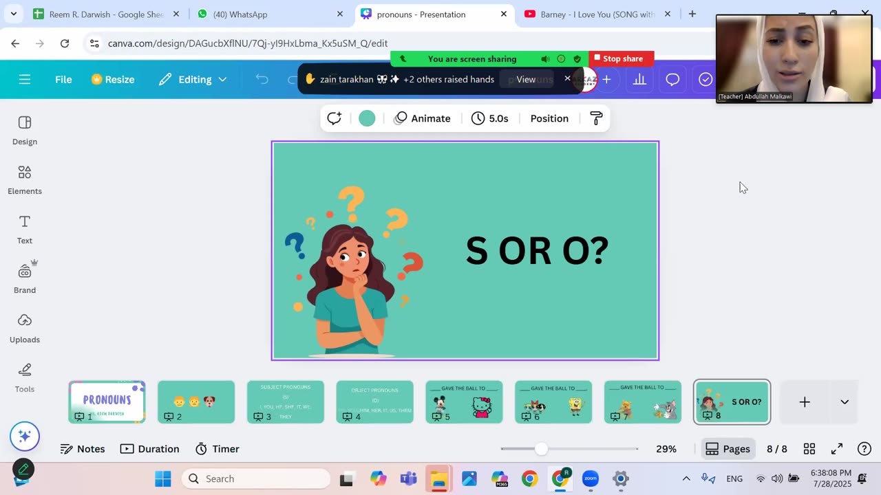 S+O Pronouns