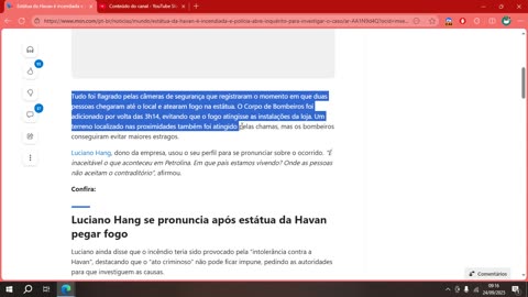 Estátua da Havan é incendiada e polícia abre inquérito para investigar o caso