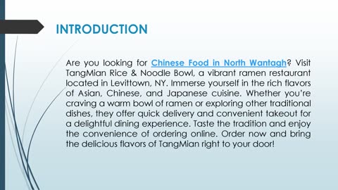 Are you looking for Chinese Food in North Wantagh?