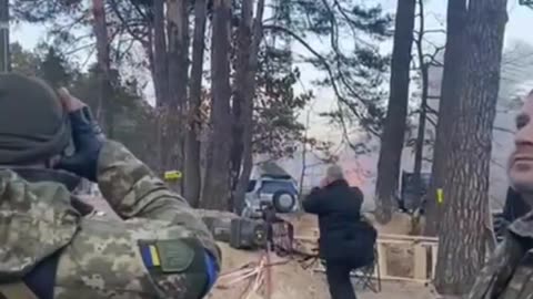 Ukrainians Having Morning Coffee While Firing Grads into Russian Lines