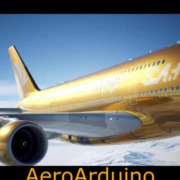 Golden #A380 Jumbo Jet #Flying over North Pole #Aviation #AeroArduino