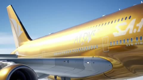 Golden #A380 Jumbo Jet #Flying over North Pole #Aviation #AeroArduino