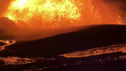Slow Motion Lava Rainbow From Kilauea Volcano