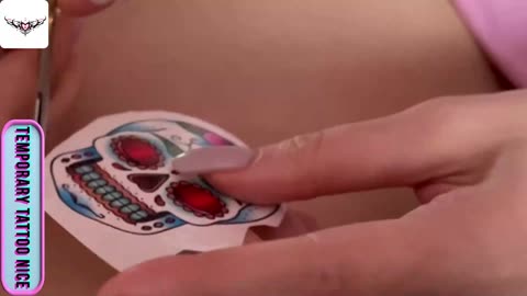 Colorful Skull tattoo stickers#temporarytattoo #temporarytattoos #temporarytattosticker