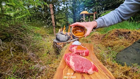 The JUICIEST STEAK prepared in Nature | Relaxing Cooking ASMR