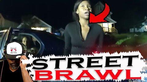 They Brawling in The Community at Night