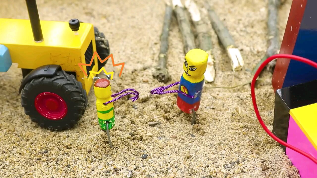 Strong wind ruined the food - Diy tractor making rice processing machine science project