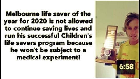 "2020 Melbourne Life Saver of the Year Prohibited from Saving Lives"
