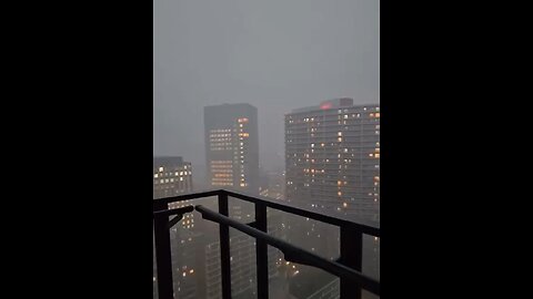 Flood sirens sounding in Tokyo, Japan