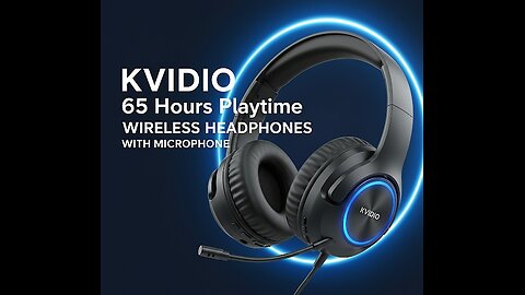 KVIDIO Wireless Headphones with Microphone and 65 Hours Playtime