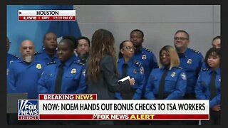 Sec Noem GIVES $10,000 Bonus Checks to TSA agents who worked during shutdown