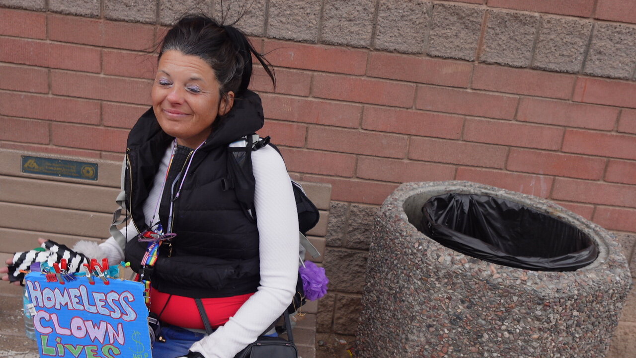 Meet Zero, "Homeless Clown Lives Matter" I like Being homeless, its a different lifestyle