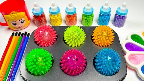 Satisfying Video _ How i Make Soft Socker Balls into Magic Paint Cup Lollipops & Cutting ASMR