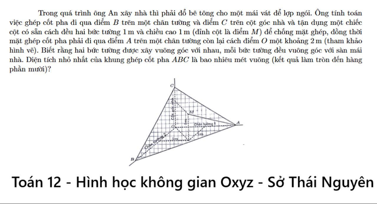 Sở Thái Nguyên: Trong quá trình ông An xây nhà thì phải đổ bê tông cho một mái vát để lợp ngói.