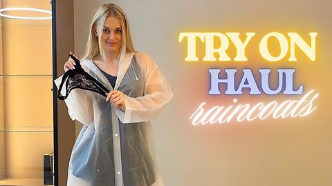 [4K] Transparent Raincoat Try-On | Gentle Rain Mood