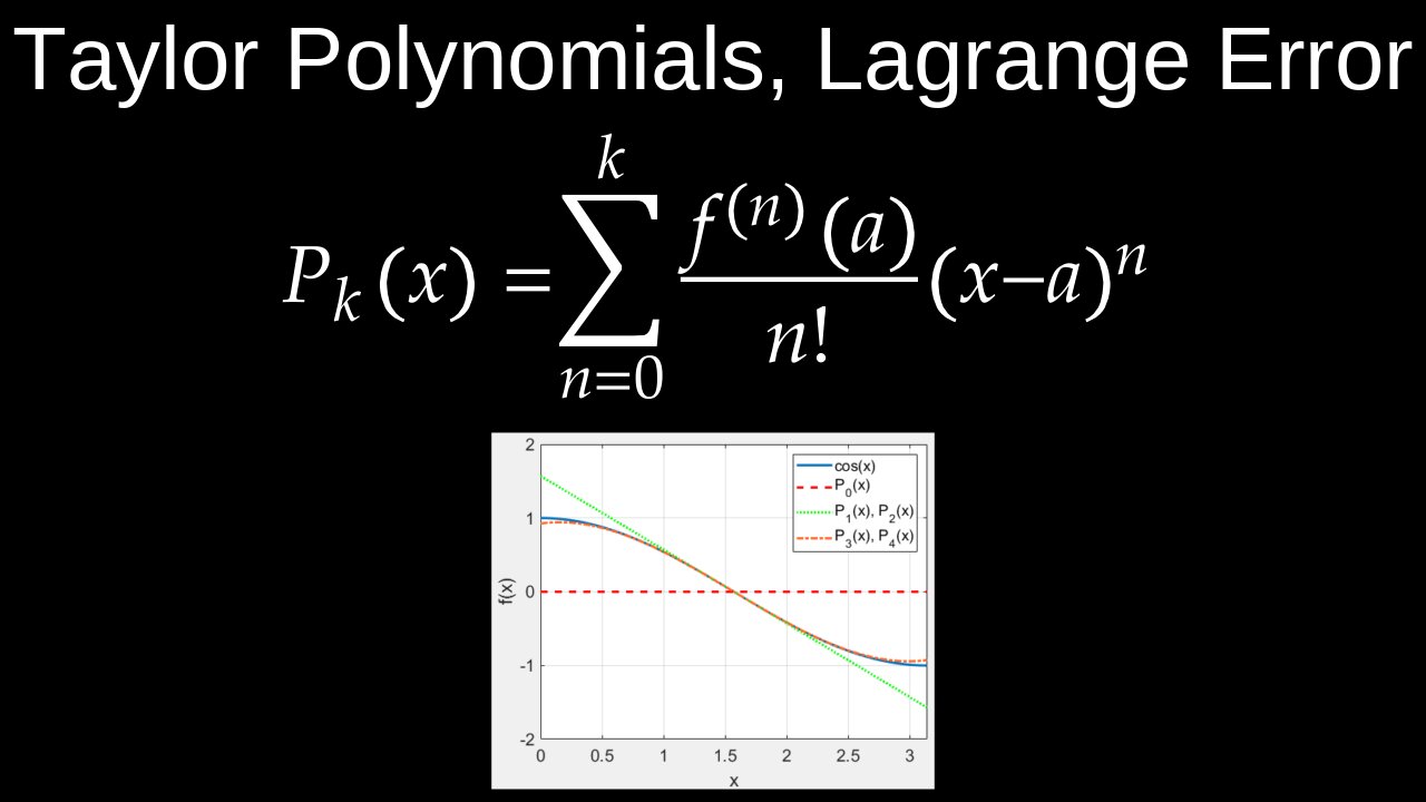 Taylor Polynomials, Approximating Functions, Lagrange Error Bound, Remainder, Examples - Calculus