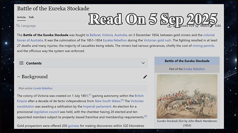 Battle of the Eureka Stockade - 5 September 2025
