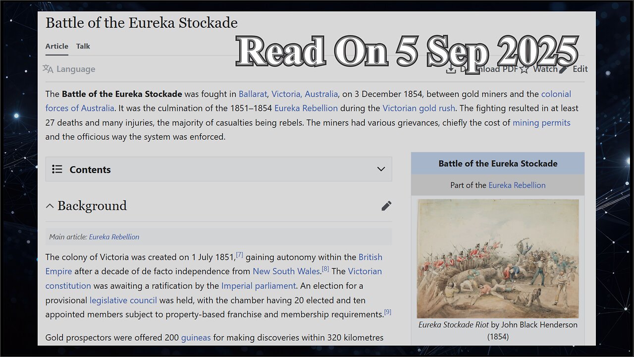 Battle of the Eureka Stockade - 5 September 2025