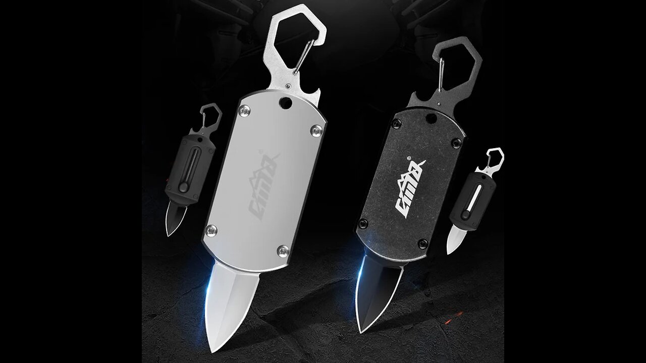 Multi-function Portable Folding Mini Double Edged Knife with Hanging Buckle & Bottle Opener