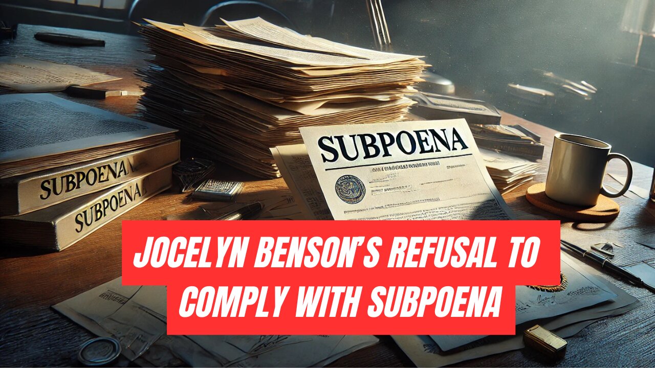 Jocelyn Benson’s Refusal to Comply with Subpoena