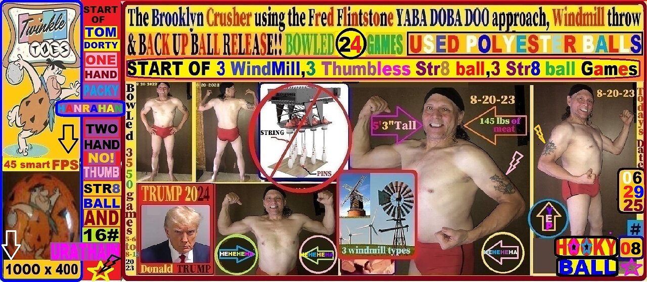 Windmill&Hooky bowling4 my 08 marathon.used 10-16lb polyester plastic Hooky ball 24 games 06-29-25