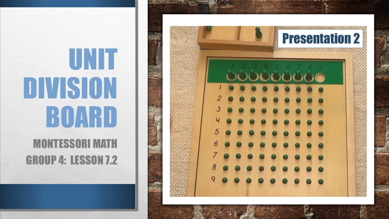Math Group 4 (Lesson 7.2): Unit Division Board with Remainders, Limitations, & Booklets