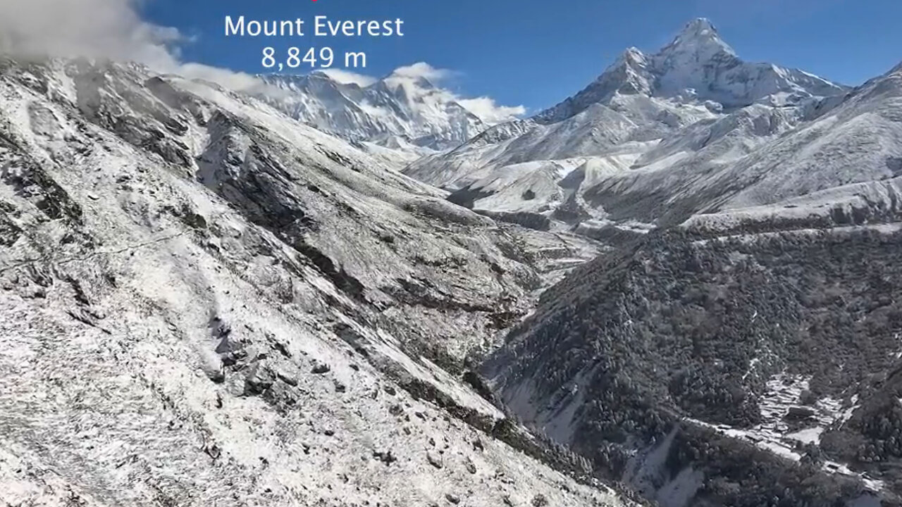 A Helicopter Flight to Mount Everest Base Camp "EBC" World’s Most Dangerous Airport - Lukla