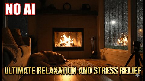 Dark Room Rain & Fireplace | Ultimate Relaxation and Stress Relief